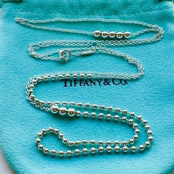 Tiffany & Co. Mixed Bead Chain in Sterling Silver Necklace, 28-30” - Picture 1 of 5